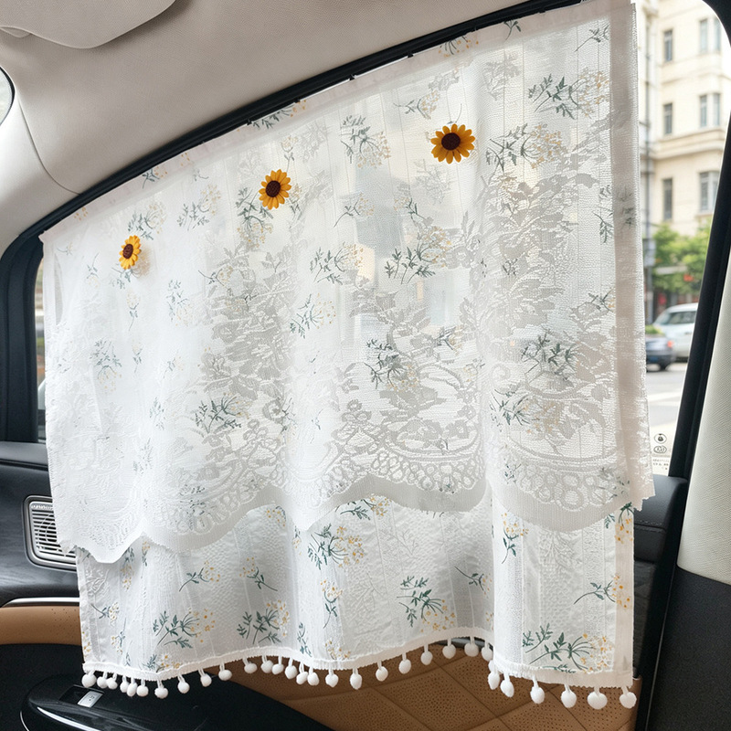 Sun-blocking car curtains, fresh and stylish, baby blackout car curtains, embedded sliding track interior thermal insulation curtains Sun-blocking car curtains, fresh and stylish, baby blackout car curtains, embedded sliding track interior thermal insulation curtains