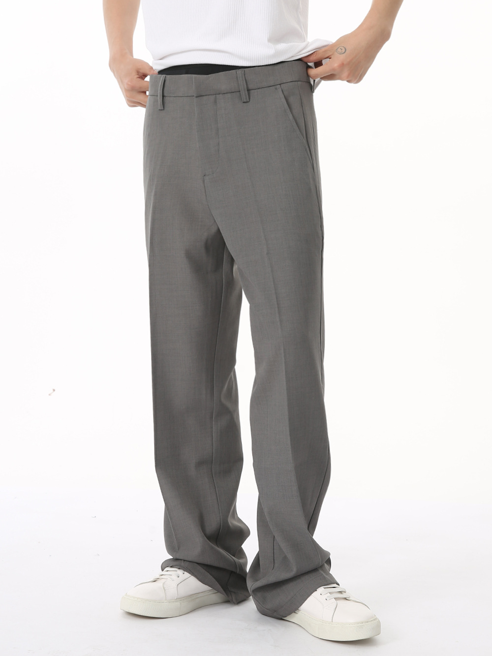 MTLCLOTHES Hombres| 2024 otoño nuevo producto simple de color sólido delgado cómodo pantalones casuales rectos pantalones