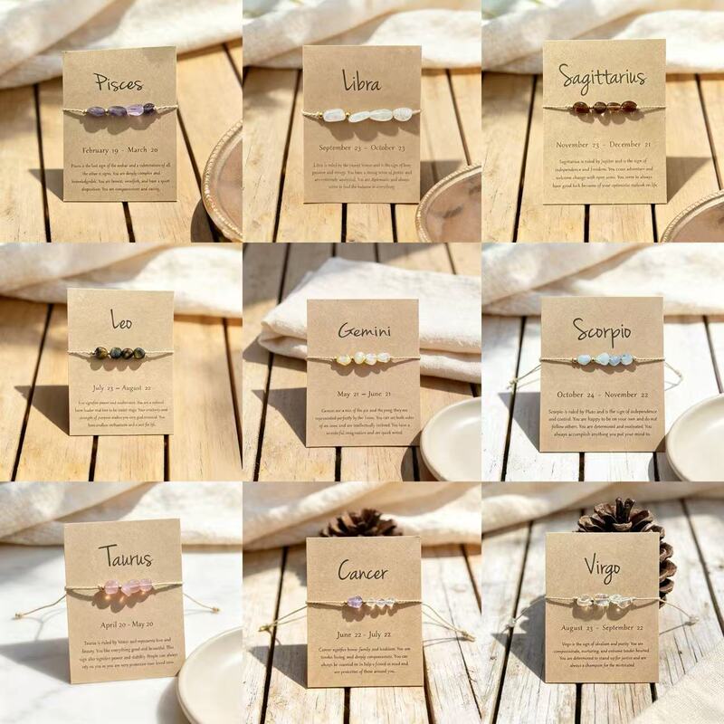 Cross-border best-selling zodiac sign couple bracelets, adjustable niche friendship birthday gifts, women's accessories wholesale