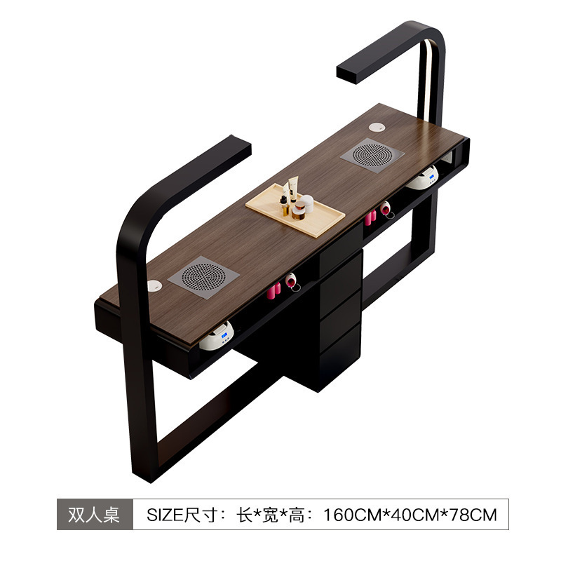 美甲桌椅套装特价经济型单双人多功能轻奢复古风简约奶油风美甲台|undefined