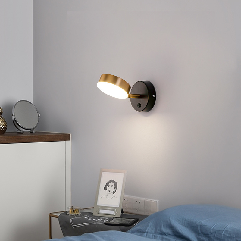 lámpara de dormitorio simple pasillo lámpara higiénica simple lectura espejo creativo baño moderno faro lámpara de pared lámpara de cama