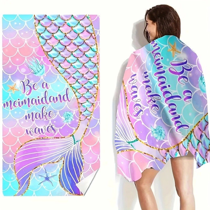 Factory direct spot Amazon cross-border hot non-staining sand printing quick-drying microfiber beach towel bath towel