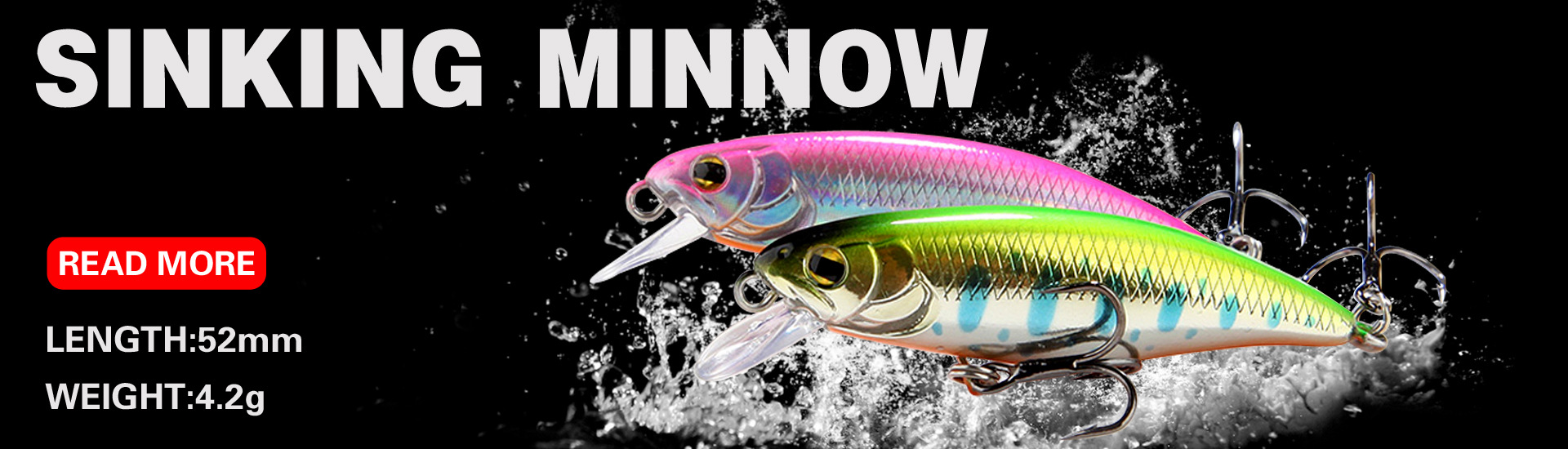 Sinking Minnow Fishing Lures Hard Baits Fresh Water Bass Swimbait Tackle Gear