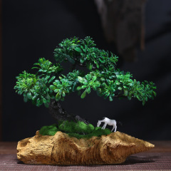 仿真绿植迎客松盆景摆件假树松发财树小盆栽植物室内装饰桌面点缀