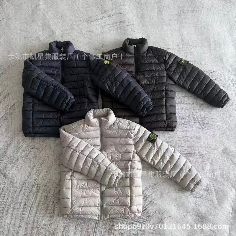 Cross-Border Island Brand Stone Embroidered Compass Badge Sleeve Patch Cotton Jacket Warm Windproof Solid Color Commuter Men's Jacket in Stock Cross-Border Island Brand Stone Embroidered Compass Badge Sleeve Patch Cotton Jacket Warm Windproof Solid Color Commuter Men's Jacket in Stock