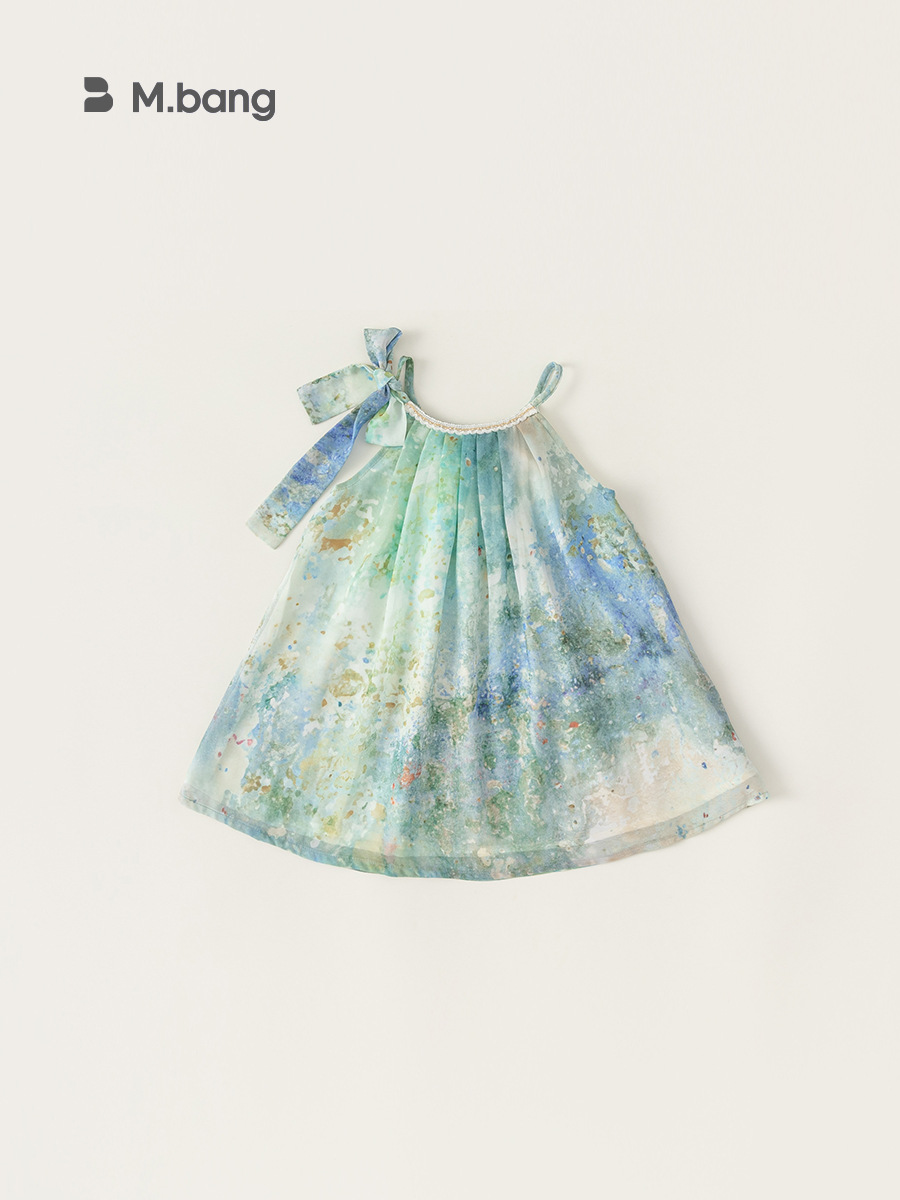 Yubao ropa infantil de niñas vestidos franceses de alta calidad sensación de mareo super inmortal balde de vacaciones vestido para niños