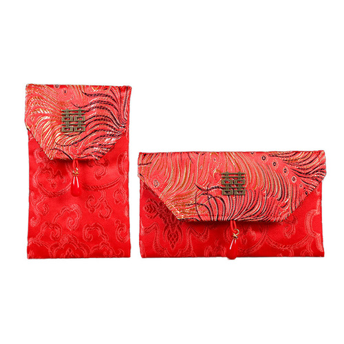 Brocade fabric wedding gift red envelope for engagement, marriage dowry, tea ceremony, million red envelope, mouth change red envelope, wedding velvet red envelope