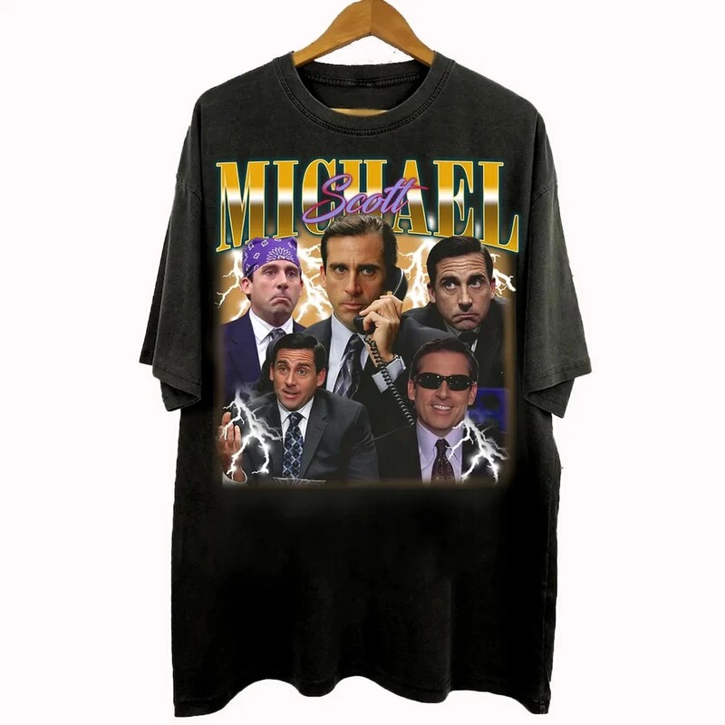 Cross-border European size vintage 90s bootleg style Michael Scott t-shirt office TV series movie Cross-border European size vintage 90s bootleg style Michael Scott t-shirt office TV series movie
