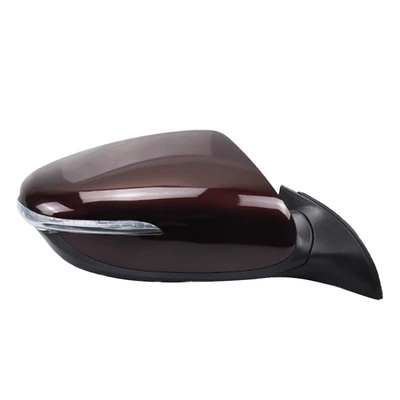 Rear mirror/rearview mirror assembly — with Paint Original Rokt - left-driver-5-lines-dark-cherry-red-with-lights
