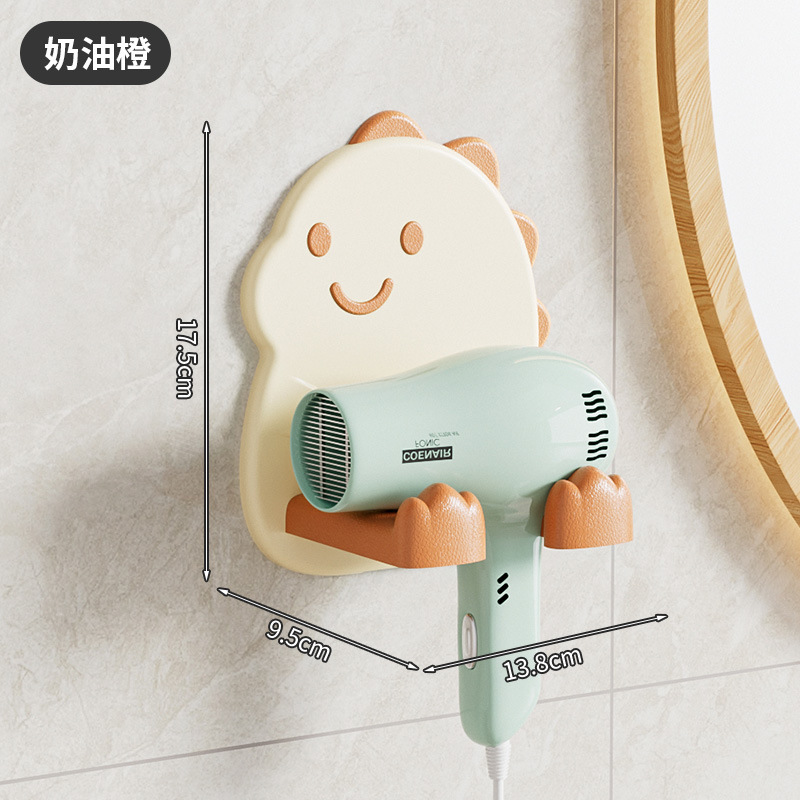 Soporte de secador de pelo para baño Soporte de baño de pared sin perforación de dibujos animados creativos Soporte de almacenamiento ensanchado y ampliado