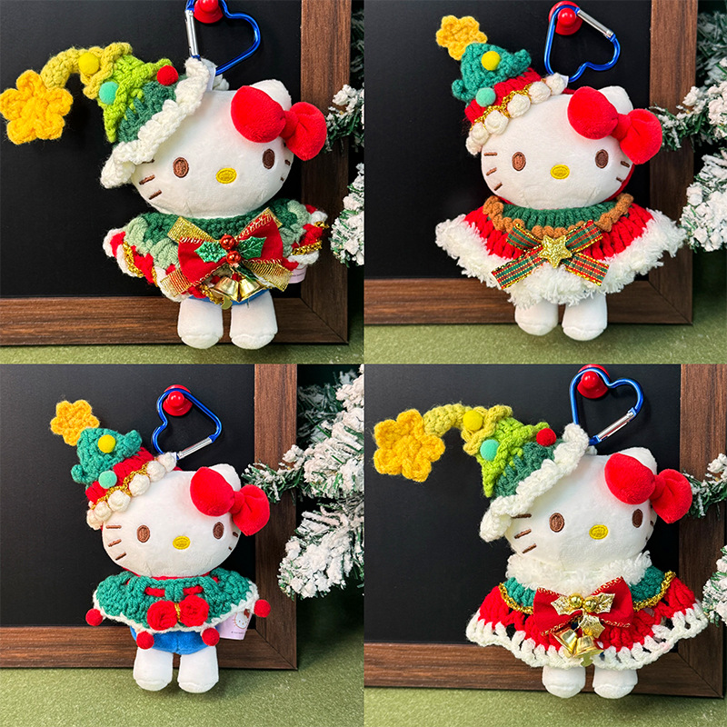 Christmas Baby Clothes 10/20cm Doll Accessories Christmas Clothes Kt Cat Doll Labubu Hand-Knitted Baby Clothes