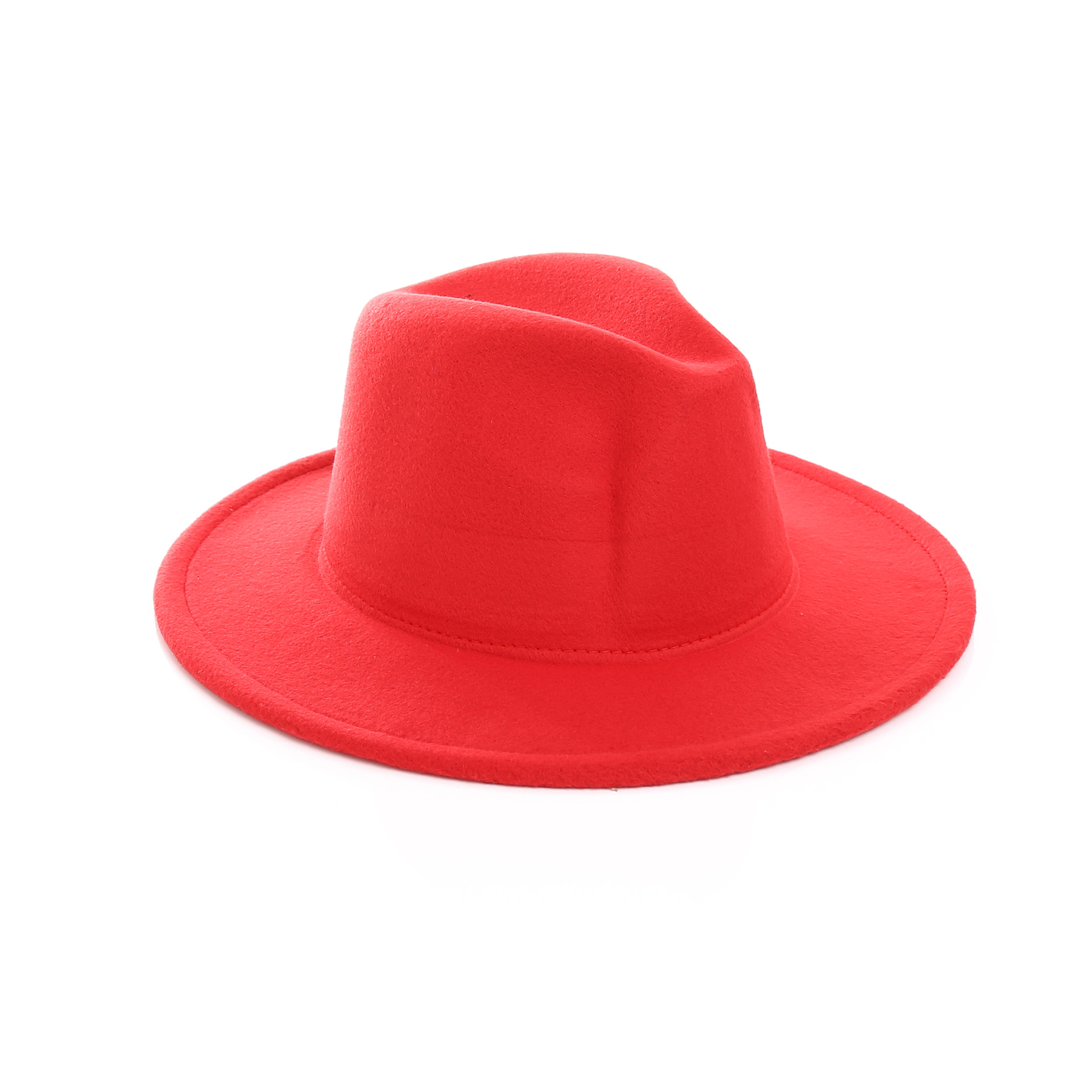 Sombrero de las mujeres de estilo de la calle europeo y americano de moda de color sólido fieltro sombrero de jugador de bolos versátil sombrero de jazz 2021 Nuevo