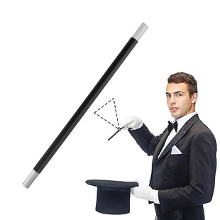 Magic Self-Raising Stick Black Small Funny Magic Stick Magic Wand Multi-Purpose Stage Performance Props Close-Up Magic