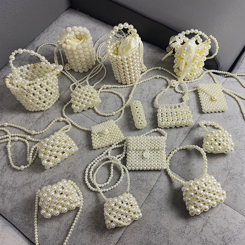  summer pearl bag female internet celebrity small bag crossbody bag versatile mini retro handwoven ins pearl bag