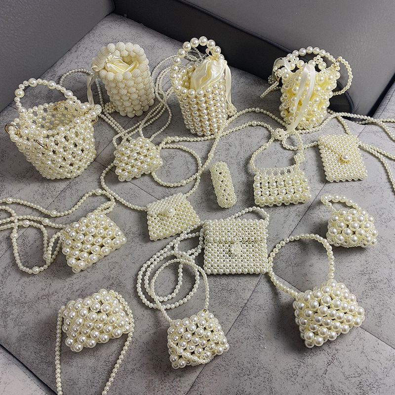Real Manufacturer! Pearl Bag for Girls, Small Crossbody Bag, Beaded Mini Vintage Handmade Woven Pearl Bag