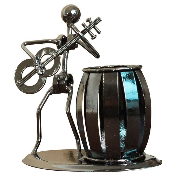 Productos transfronterizos oferta especial de hierro forjado músico banda titular de la pluma creativa decoración del hogar adornos de regalo una variedad de opcionales