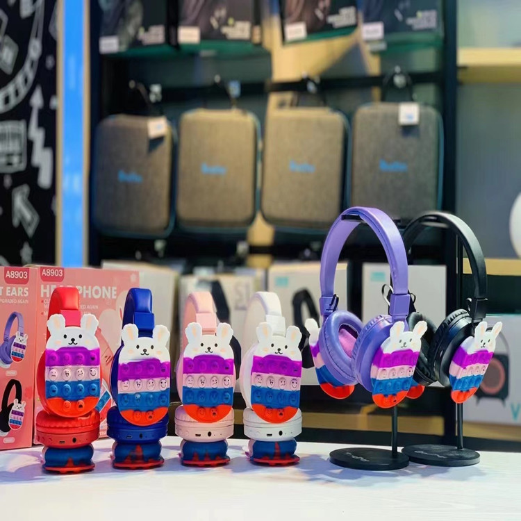 Cross-border new rat-killing pioneer head-mounted wireless Bluetooth headset decompression cartoon support FM card game headset Cross-border new rat-killing pioneer head-mounted wireless Bluetooth headset decompression cartoon support FM card game headset