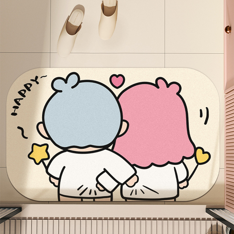 두 명의 악당이 엉덩이를 꼬집고 있습니다.