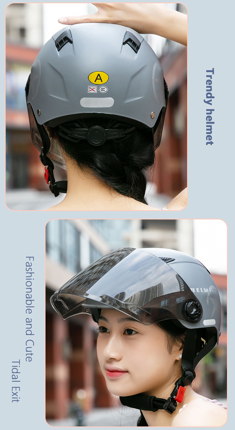 3C Certified Electric Vehicle Helmet, Motorcycle Safety Helmet, Cycling Half Helmet, Protective Commuter Helmet, Anti-Uv