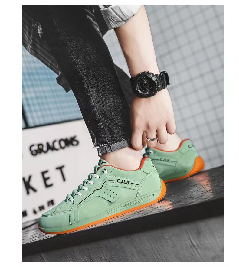 New Fashion Versatile Men's Shoes Low cut Lace up Multi color Sports Shoes Men's Thick Sole Running Shoes Comfortable Casual Shoes_voghion.com