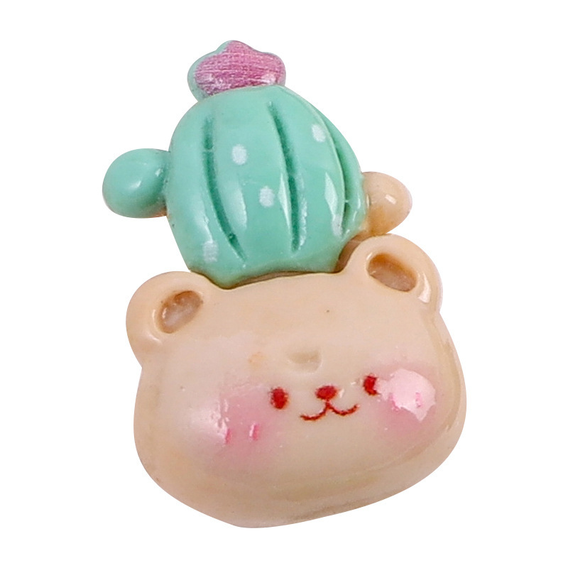 新しいかわいいサボテン植木鉢 diy クリーム接着剤携帯電話ケースヘアピンアクセサリー光沢のあるミニ手作りヘアピンステッカー|undefined