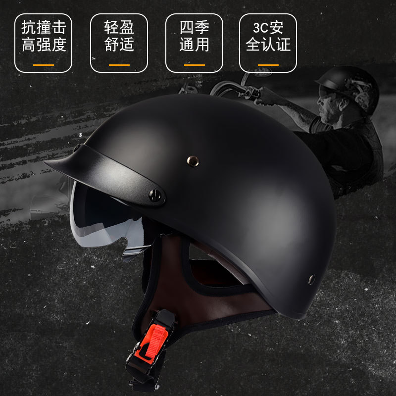 Moto scooter casco retro de los hombres Harley medio casco de las mujeres coche eléctrico primicia casco de la motocicleta batería de verano fábrica al por mayor