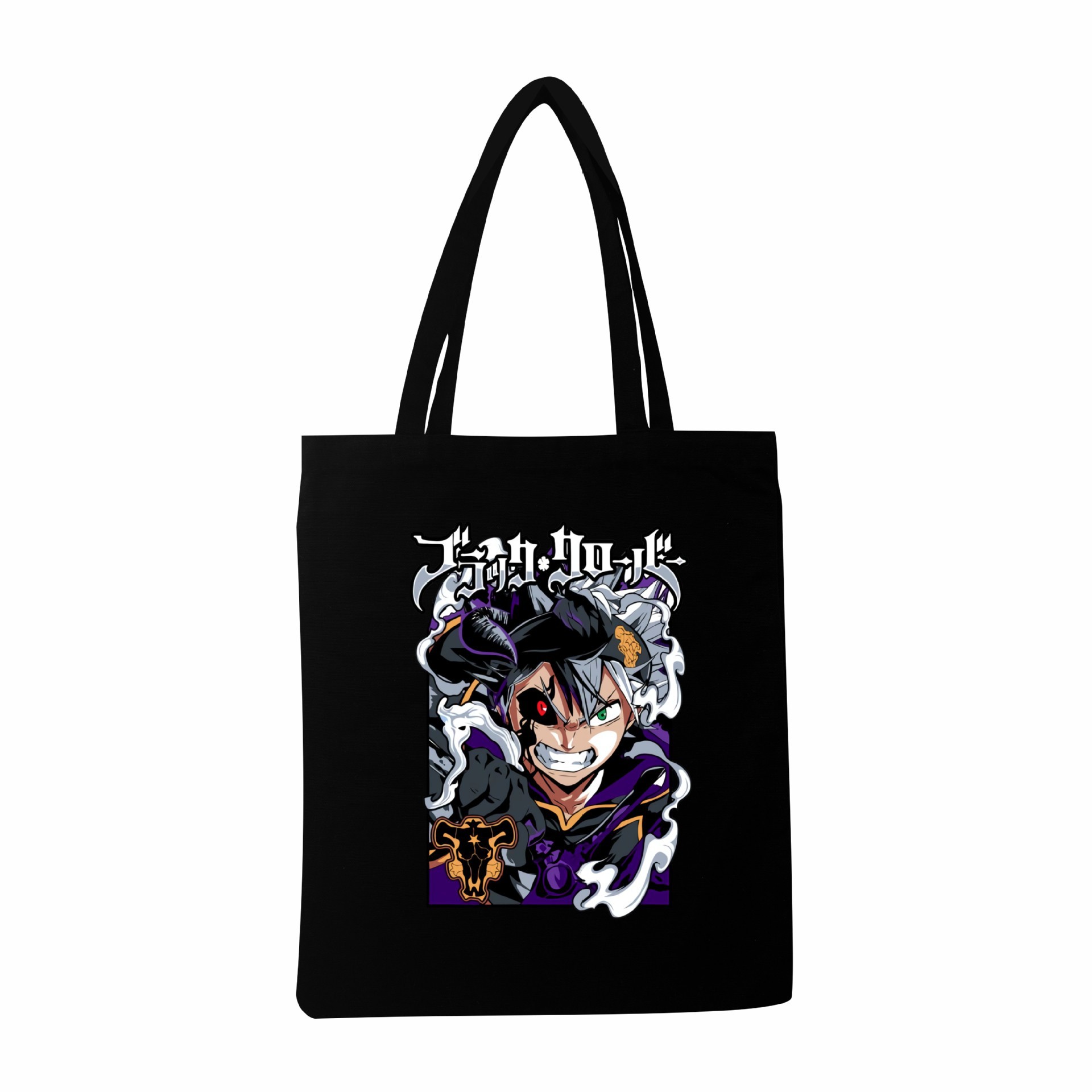 Transfronterizo AliExpress Black Clover Black Clover Bolso de mano para hombres y mujeres Bolso de lona casual Bolso ancho