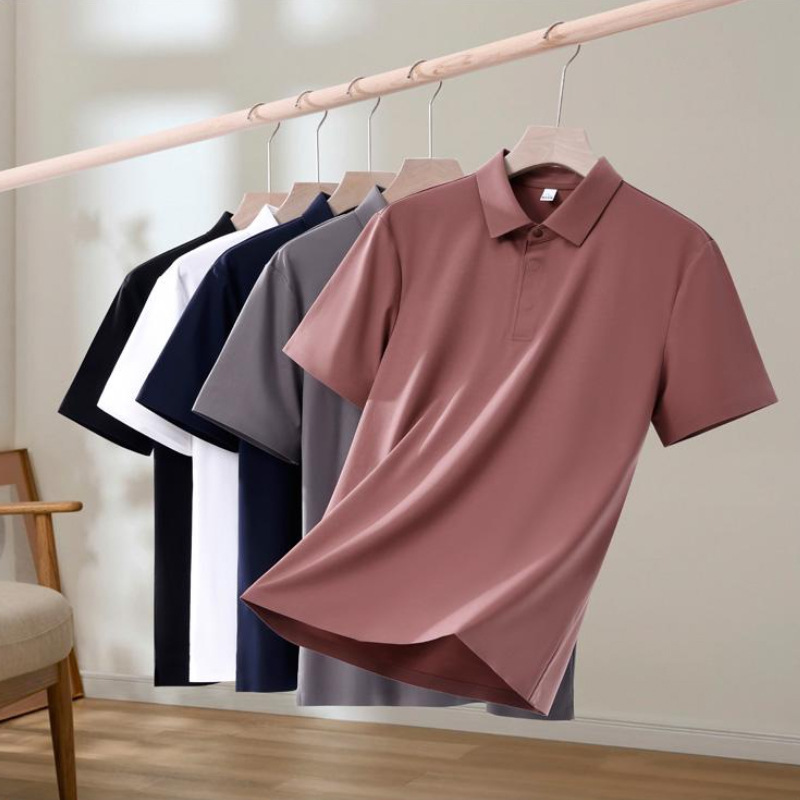 180g 120-Count High-Density Liquid Ammonia Short-Sleeve Polo Shirt with Custom Logo and Pattern for Corporate Workwear 180g 120-Count High-Density Liquid Ammonia Short-Sleeve Polo Shirt with Custom Logo and Pattern for Corporate Workwear