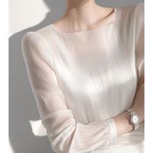 春季轻奢高级感洋气减龄上衣今年流行漂亮白色醋酸雪纺衬衫女