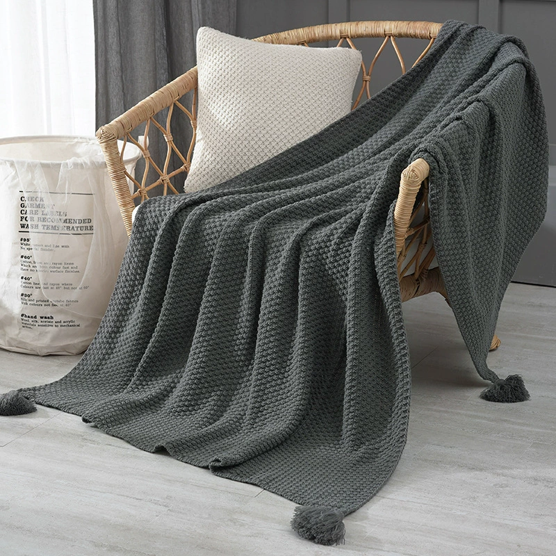 Knitted Throw Blanket, Multi-Use Sofa Cloak, Demi-Season Soft Skin-Friendly, 110×150–130×230 cm