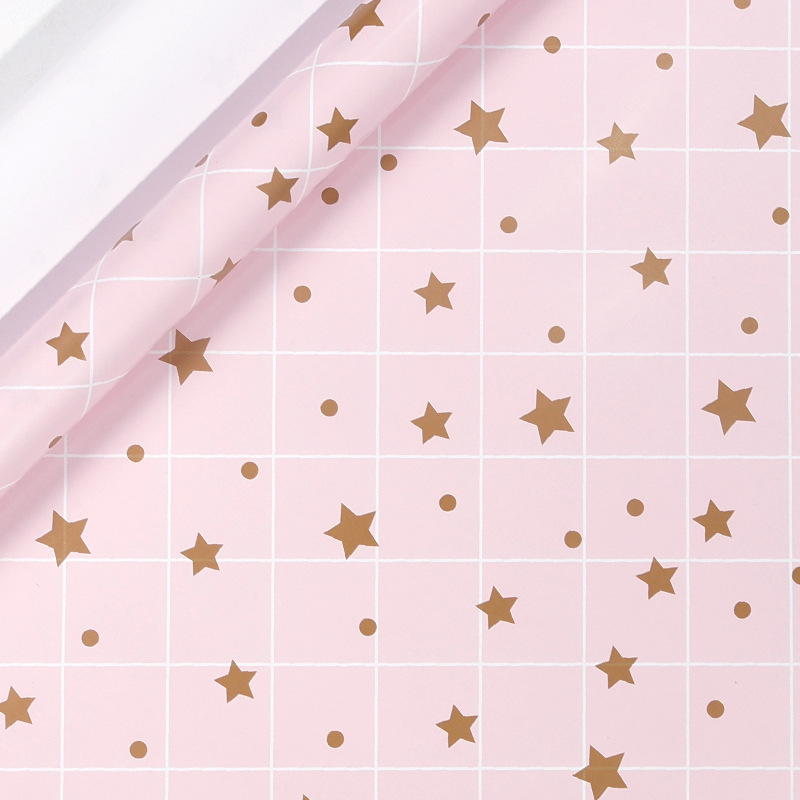 Embalaje de regalo de papel de regalo de niña corazón de regalo de cumpleaños material de ramo de regalo de papel de embalaje de estudiantes de papel de papel de paquete manual
