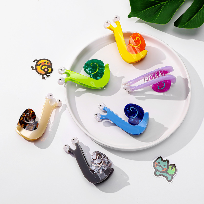 Creative Cartoon Snail Style Acetic Acid Hair Clip, Fun and Cute Style Hair Shark Clip, High-End Fashion Versatile Grab Clip