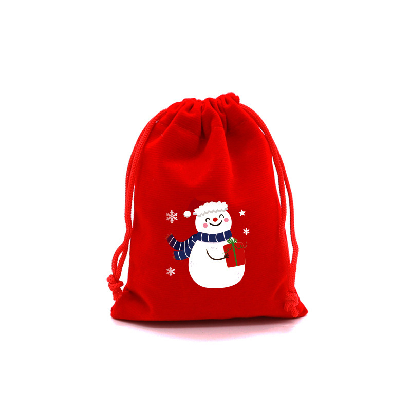 Amazonクロスボーダークリスマスギフトバッグ巾着バッグクリスマスキャンディバッグホリデーパーティーレッドベルベットギフトバッグ|undefined