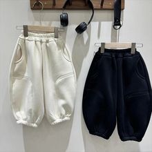 秋冬男女童装休闲裤宝宝洋气儿童个性潮韩版加厚一体绒灯笼哈伦裤