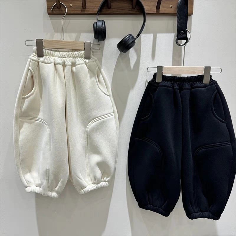 秋冬男女童装休闲裤宝宝洋气儿童个性潮韩版加厚一体绒灯笼哈伦裤