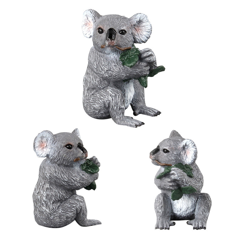 Amazon simulación sólida hojas abraza Australia koala oso modelo de vida silvestre juguetes decorativos estáticos hechos a mano