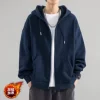 Fleece sweatshirt with zipper
