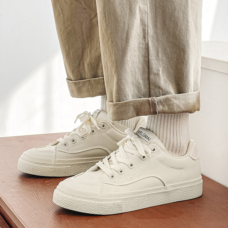 Sapatos masculinos de couro, elegantes e versáteis, casuais, com sola macia e cano baixo_voghion.com