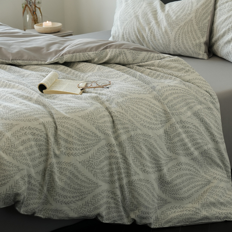 Una clase de tres capas de hilo de algodón molido cama de cuatro piezas de algodón puro 2025 nuevo otoño y invierno engrosado sábanas de cama Kasa4