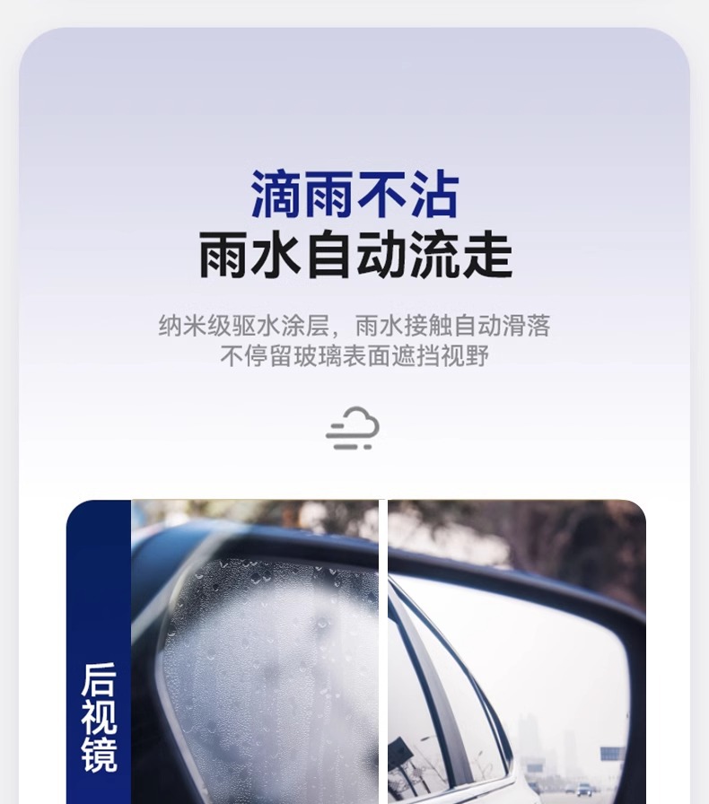 Rearview mirror car rainproof agent anti-fog winter rainy day windshield glass coating water drive spray defogging artifact