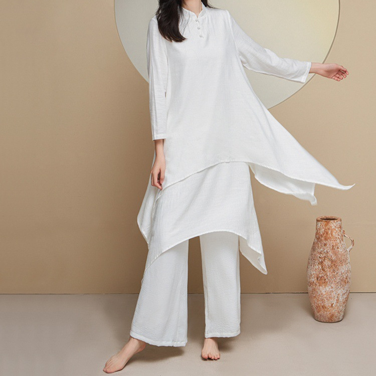 New Yoga Clothes suit Women's White Loose Kundalini Meditation Meditation Meditation and Meditation Bigu Dance Rhyme Performance Clothes