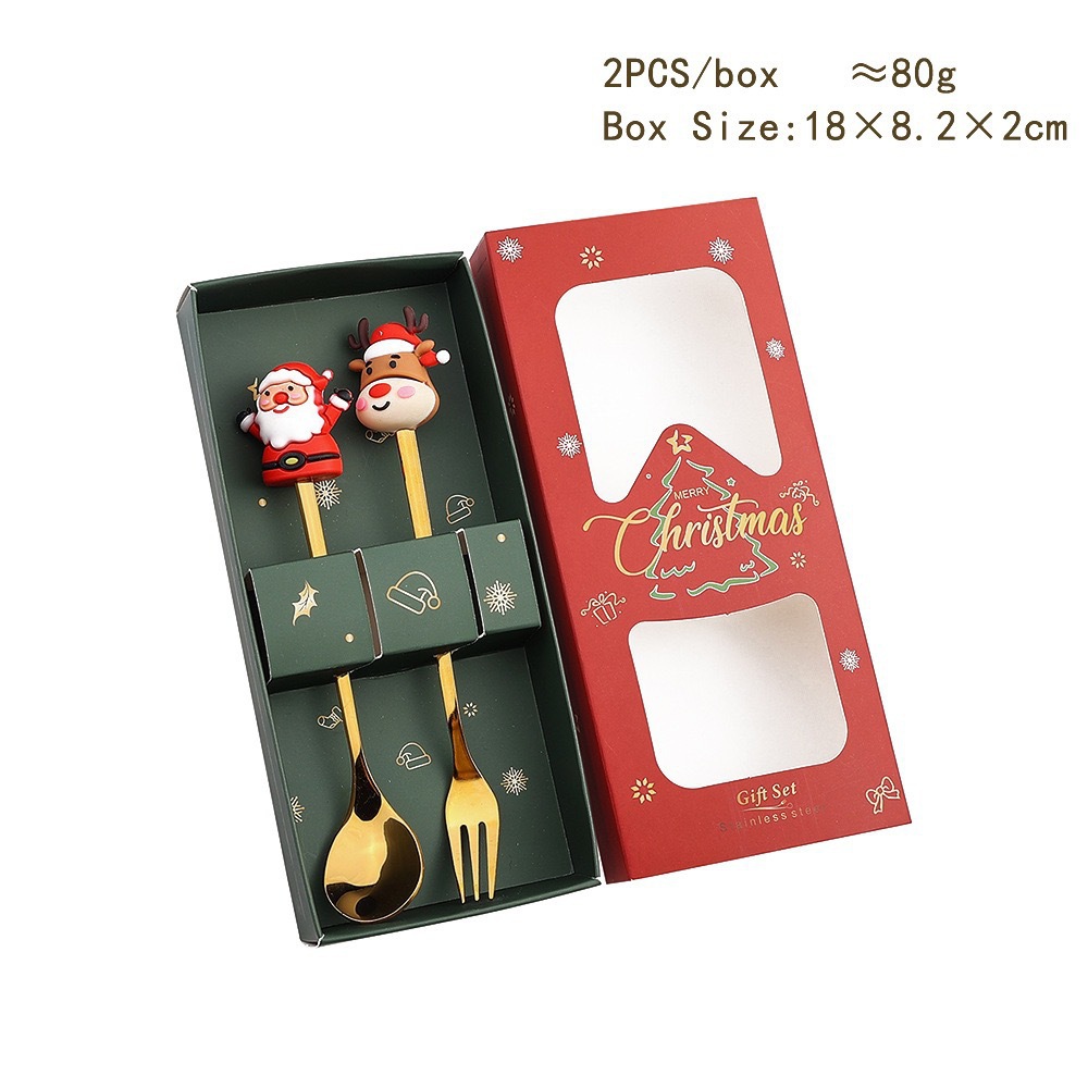 숟가락과 포크 2개(노인+엘크)