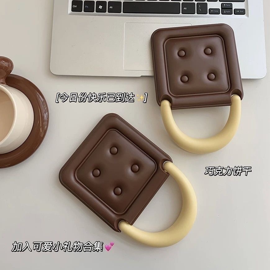 新しいチョコレート創意ビスケット折りたたみ化粧鏡多機能ins化粧台携帯可愛い寮学生