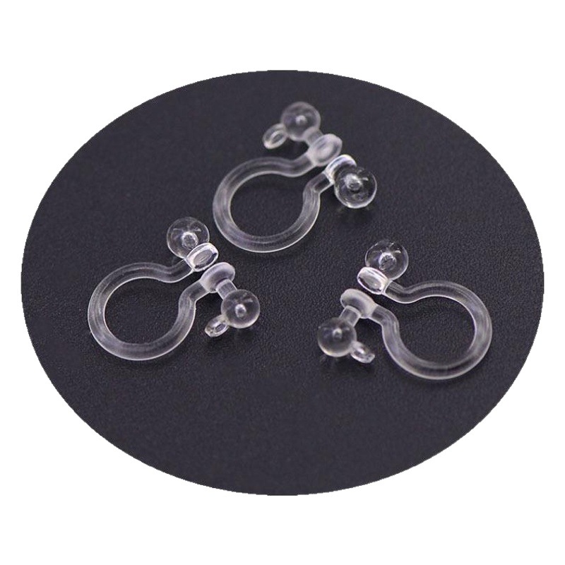 Cross-border supply hot sale DIY ear jewelry accessories transparent invisible plastic resin ear clip no piercing no pain earrings