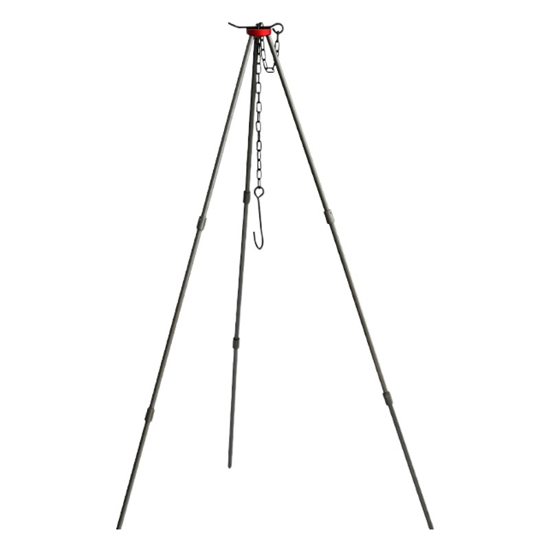 Al Aire Libre fogata soporte barbacoa parrilla trípode colgando olla leña quema fuego Mesa desmontaje conveniente de aluminio estufa camping Cuenca