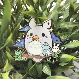 丽煌卡通动漫可爱龙猫珐琅徽章胸针别针胸章装饰饰品礼物批发