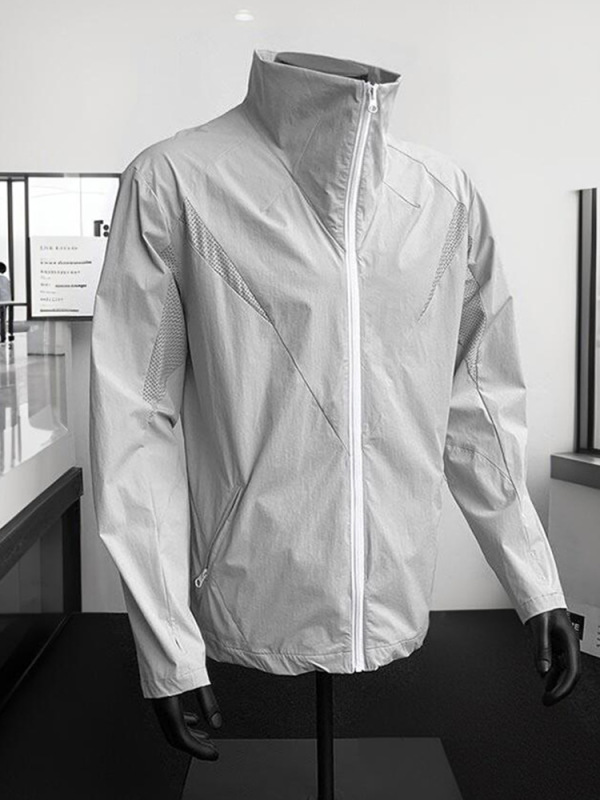 美式毒液运动透气防晒衣男款夏季轻薄户外钓鱼骑行立领冲锋衣外套|undefined