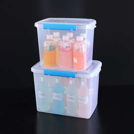 开学季供应多规格长方形双卡扣塑料冰箱收纳保鲜盒