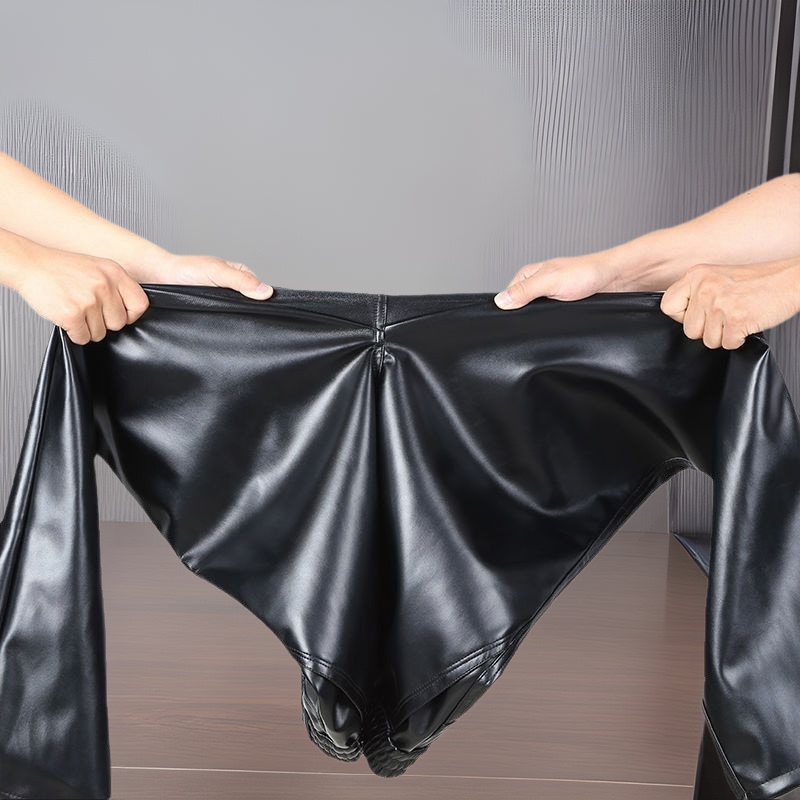 Men's Leather Pants fleece-lined Thickened Winter High Waist Cold-proof Windproof Waterproof Take-away Cycling Middle-aged and Elderly Warm Leather Pants