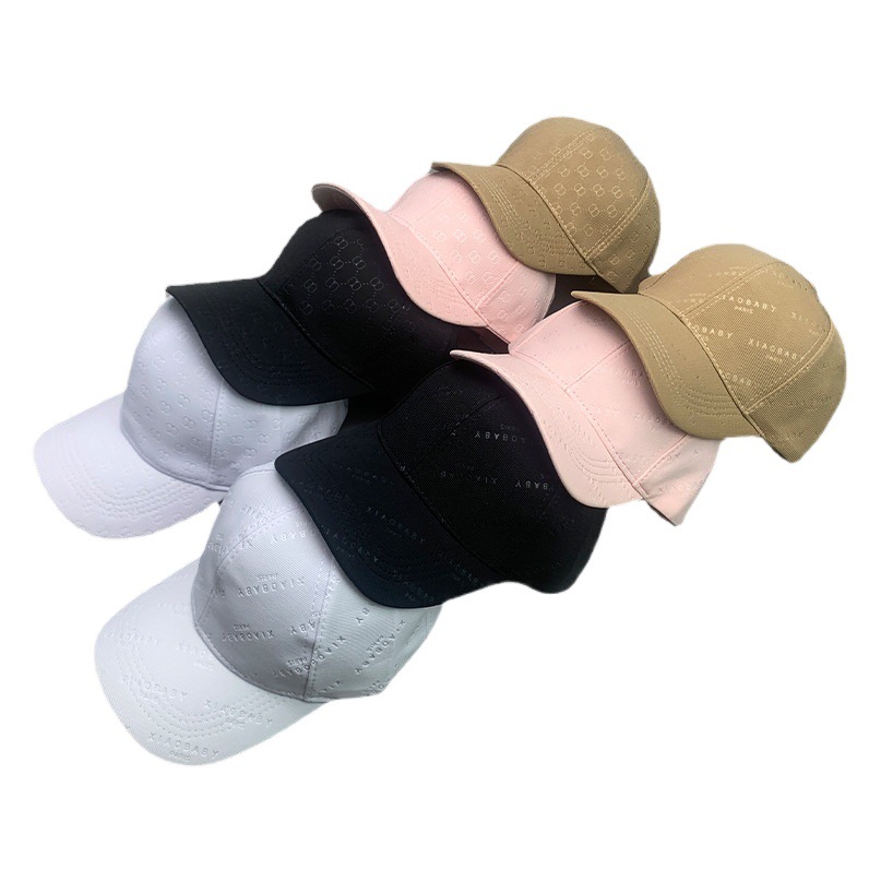 Estilo japonés simple letras impresas color sólido hombres y mujeres gorra de béisbol algodón versátil deportes transpirable moda sol sombrero al por mayor